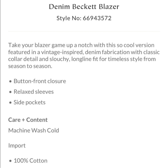 We The Free Denim Beckett Blazer Size M - Picture 14 of 14